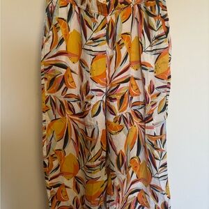 C&C California Multicolor Leaf Print Linen Top
